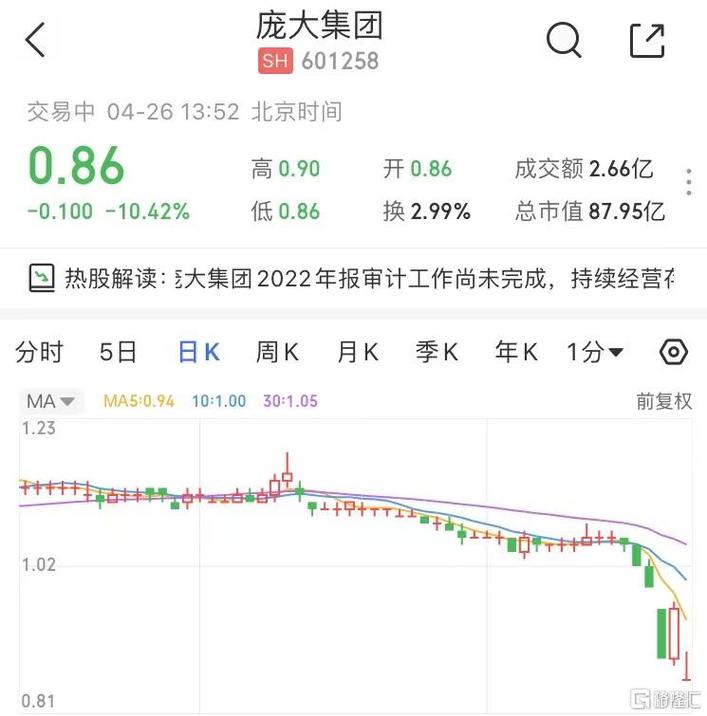 股票601258-股票601258庞大集团