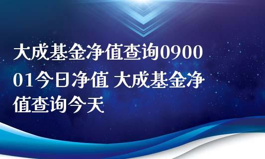 大成090001-大成090006基金净值查询