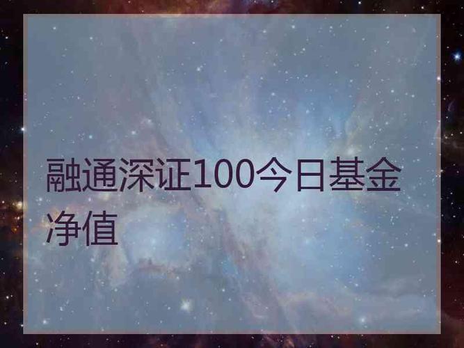 融通深证100-融通深证100基金今日净值估值查询