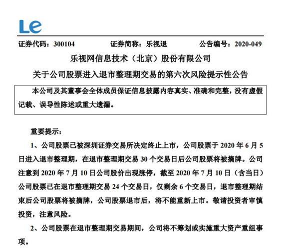 乐视或退市-乐视退市以后的股票没有卖出怎么办???